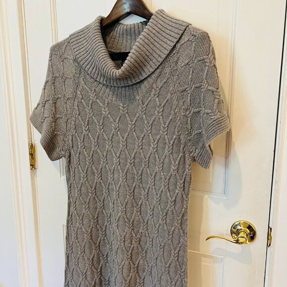 Banana Republic Extra Fine Merino Wool Sweater Cable Knit Sweater Dress Size L - Picture 2 of 16